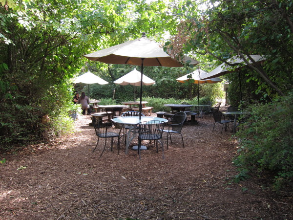 tables in garden